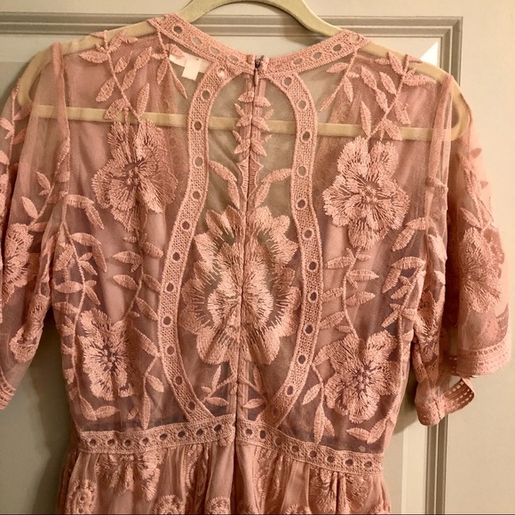 Honey Punch Plunging Lace Romper in Mauve - Picture 4 of 6